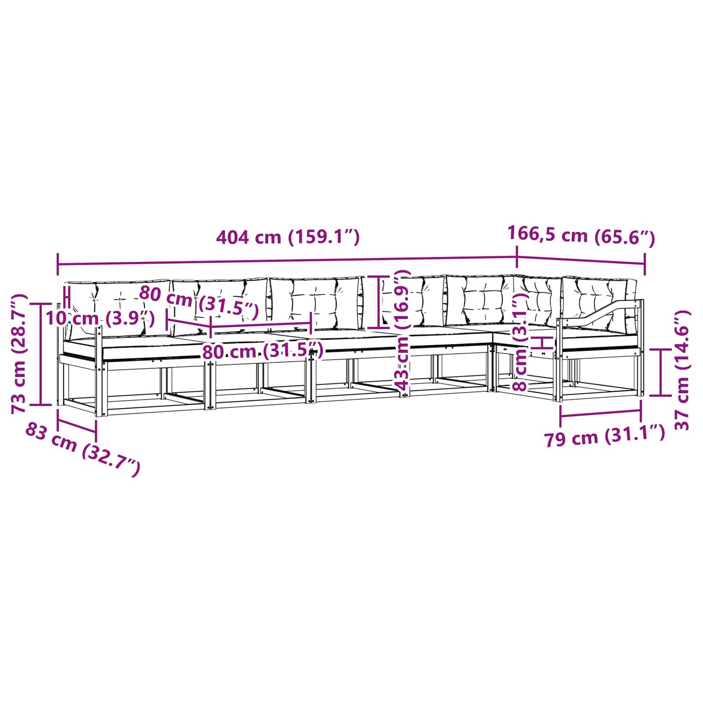 vidaXL Σειρά Καναπέ Εξωτερικού 4 pcs Λευκό και Κρεμ Πολυεστέρας