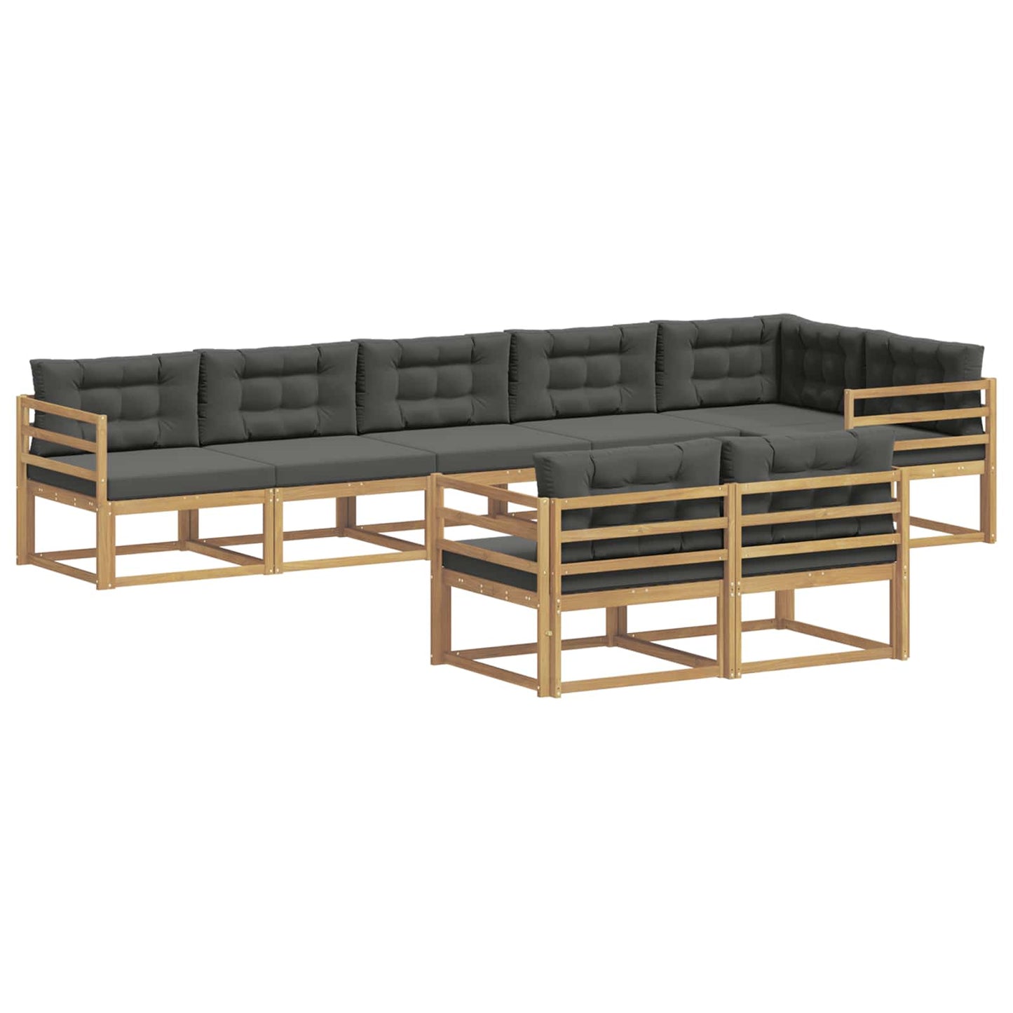 vidaXL Σειρά Καναπέ Εξωτερικού 6 pcs Άσπρο και Ανθρακί Πολυεστέρας