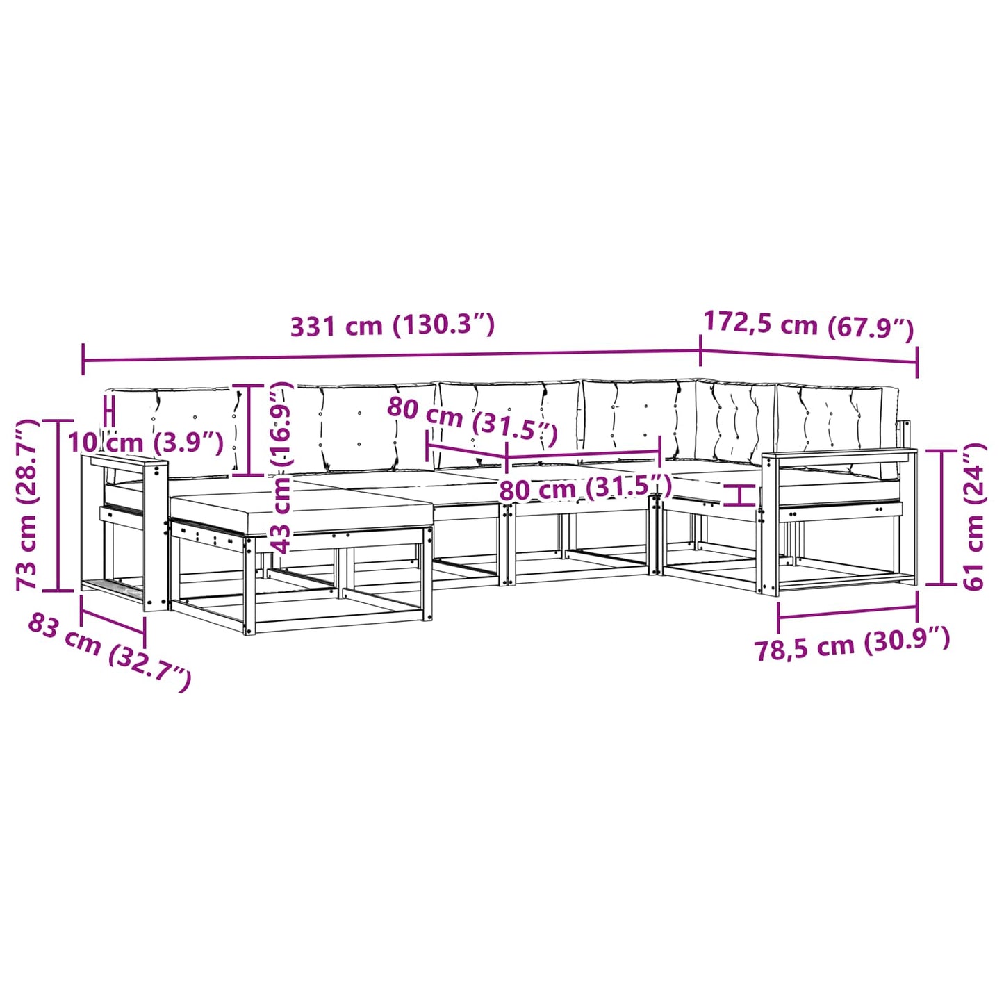 vidaXL Σειρά Καναπέ Εξωτερικού 5 pcs Λευκό και Κρεμ Πολυεστέρας