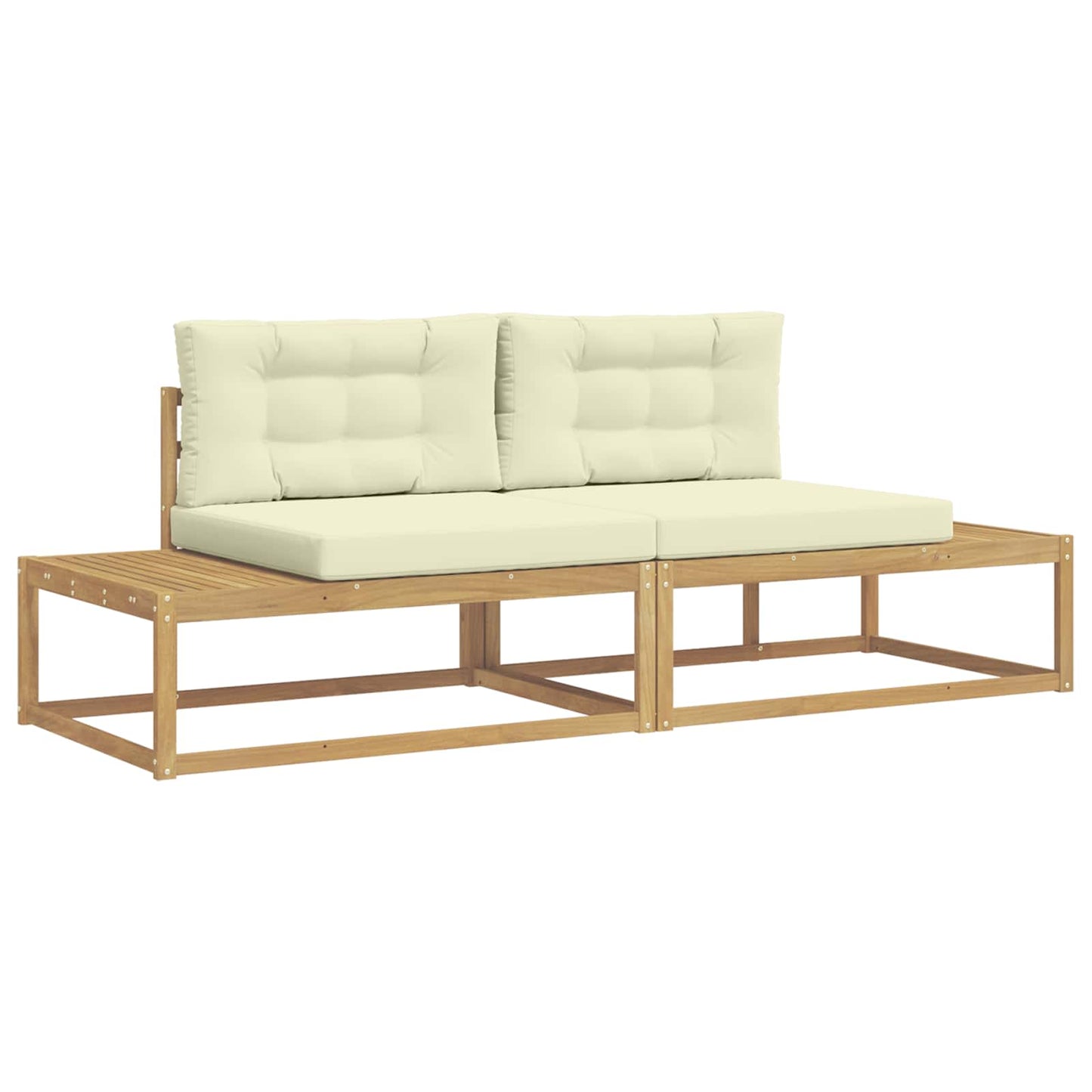 vidaXL Σειρά Καναπέ Εξωτερικού Λευκό 230,5 x 83 x 73 εκ Πολυεστέρας