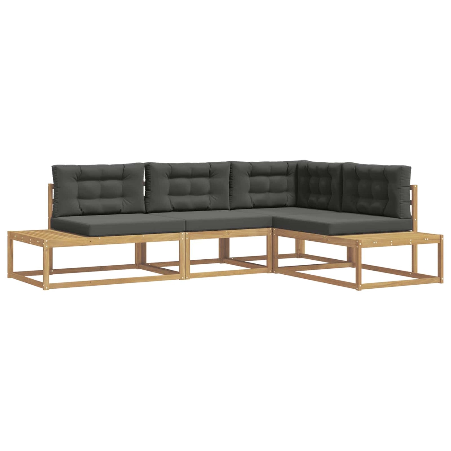 vidaXL Σειρά Καναπέ Εξωτερικού Λευκό 277,5 x 198,5 x 73 εκ Πολυεστέρας