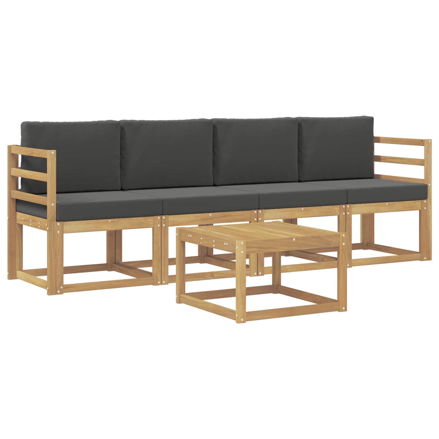 vidaXL Σειρά Καναπέ Εξωτερικού με μαξιλάρι 5 pcs Άσπρο και Ανθρακί
