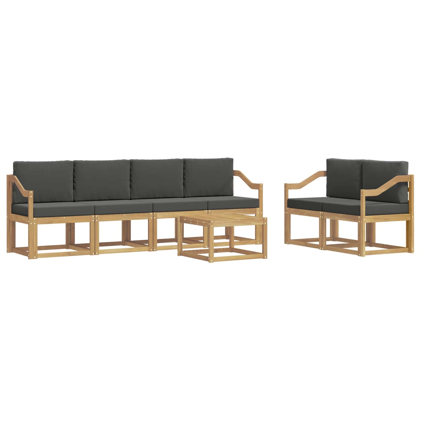 vidaXL Σειρά Καναπέ Εξωτερικού με μαξιλάρι 7 pcs Άσπρο και Ανθρακί
