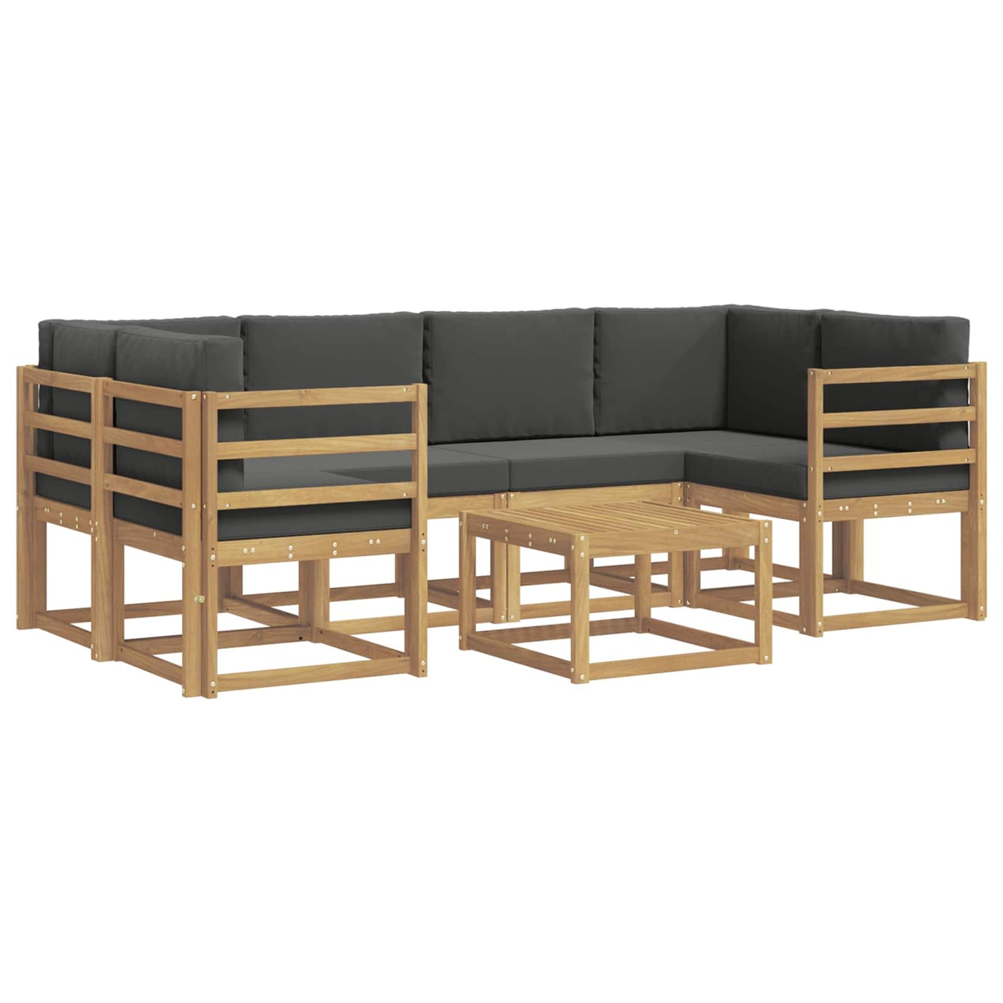 vidaXL Σειρά Καναπέ Εξωτερικού με μαξιλάρι 7 pcs Άσπρο και Ανθρακί