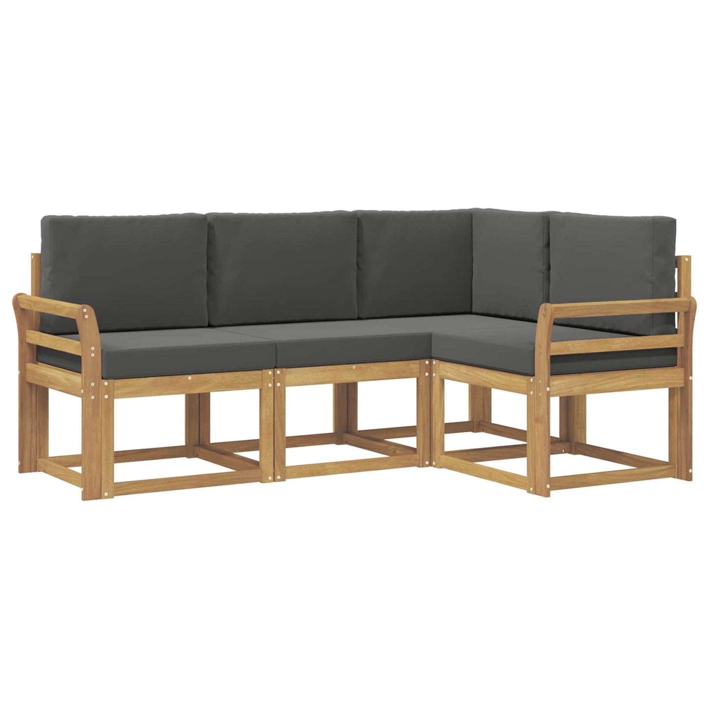 vidaXL Σειρά Καναπέ Εξωτερικού με μαξιλάρι 4 pcs Άσπρο και Ανθρακί