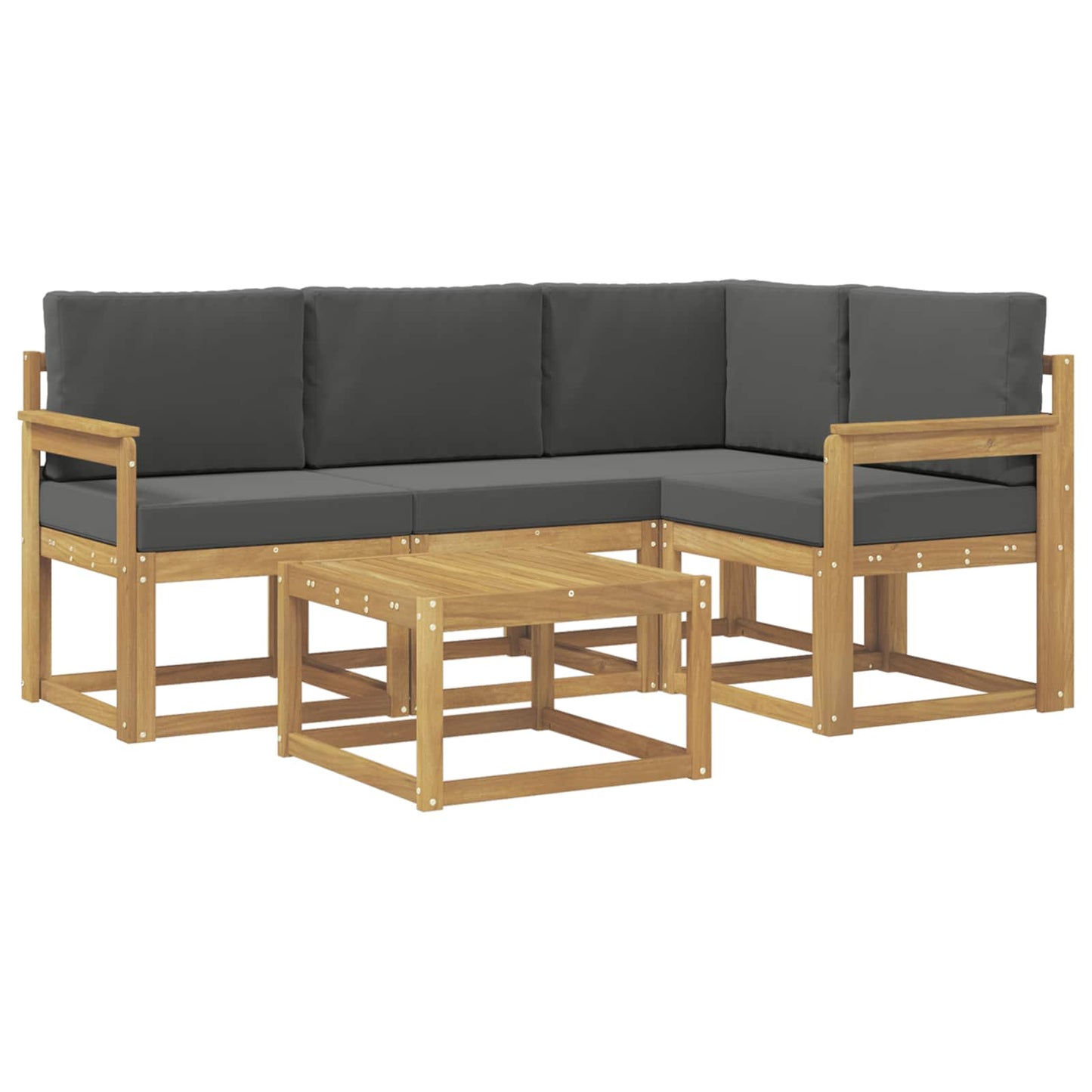 vidaXL Σειρά Καναπέ Εξωτερικού με μαξιλάρι 5 pcs Άσπρο και Ανθρακί