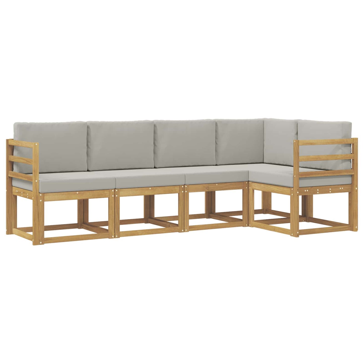 vidaXL Σειρά Καναπέ Εξωτερικού 5 pcs Λευκό και Ανοιχτό Γκρι