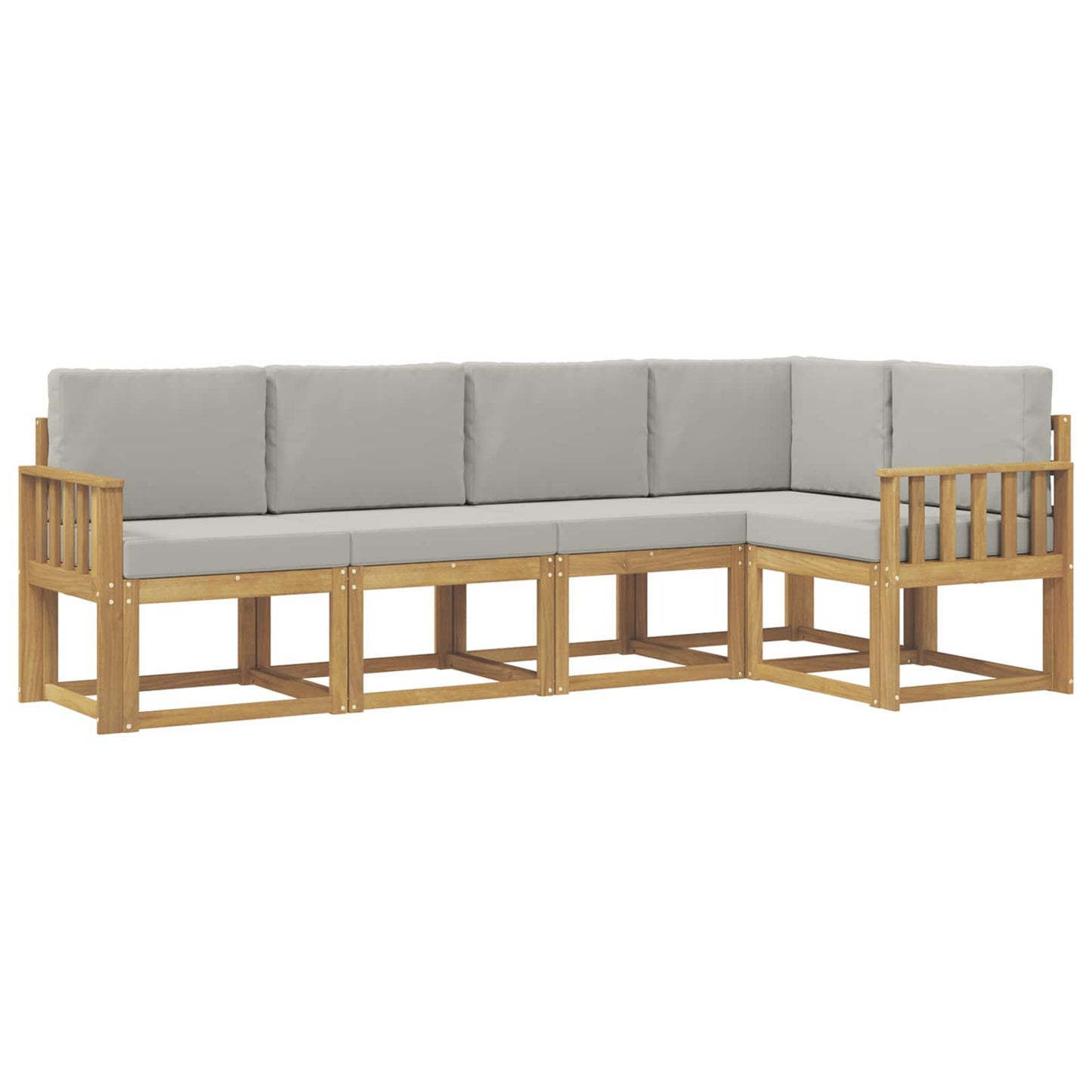vidaXL Σειρά Καναπέ Εξωτερικού 5 pcs Λευκό και Ανοιχτό Γκρι