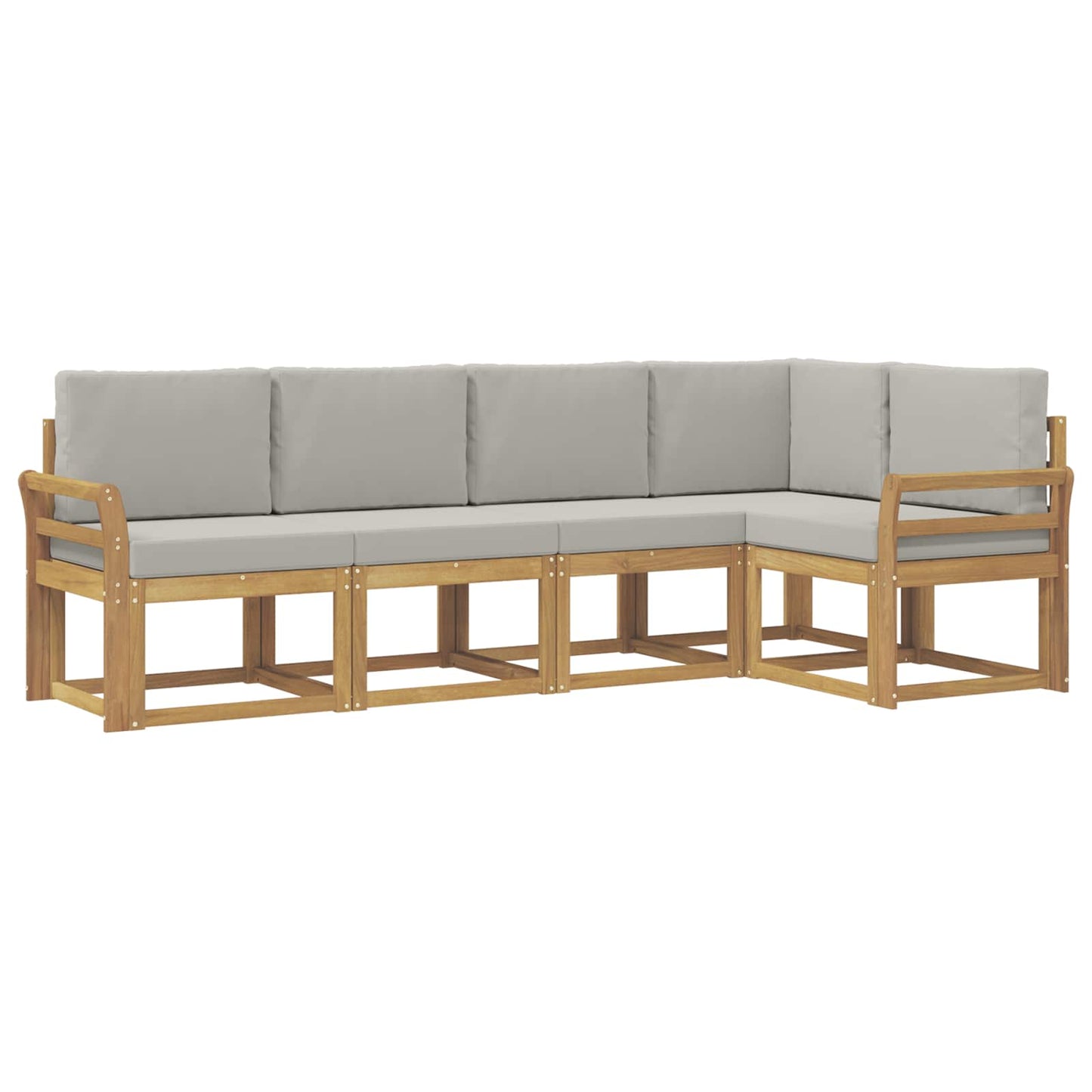 vidaXL Σειρά Καναπέ Εξωτερικού 5 pcs Λευκό και Ανοιχτό Γκρι
