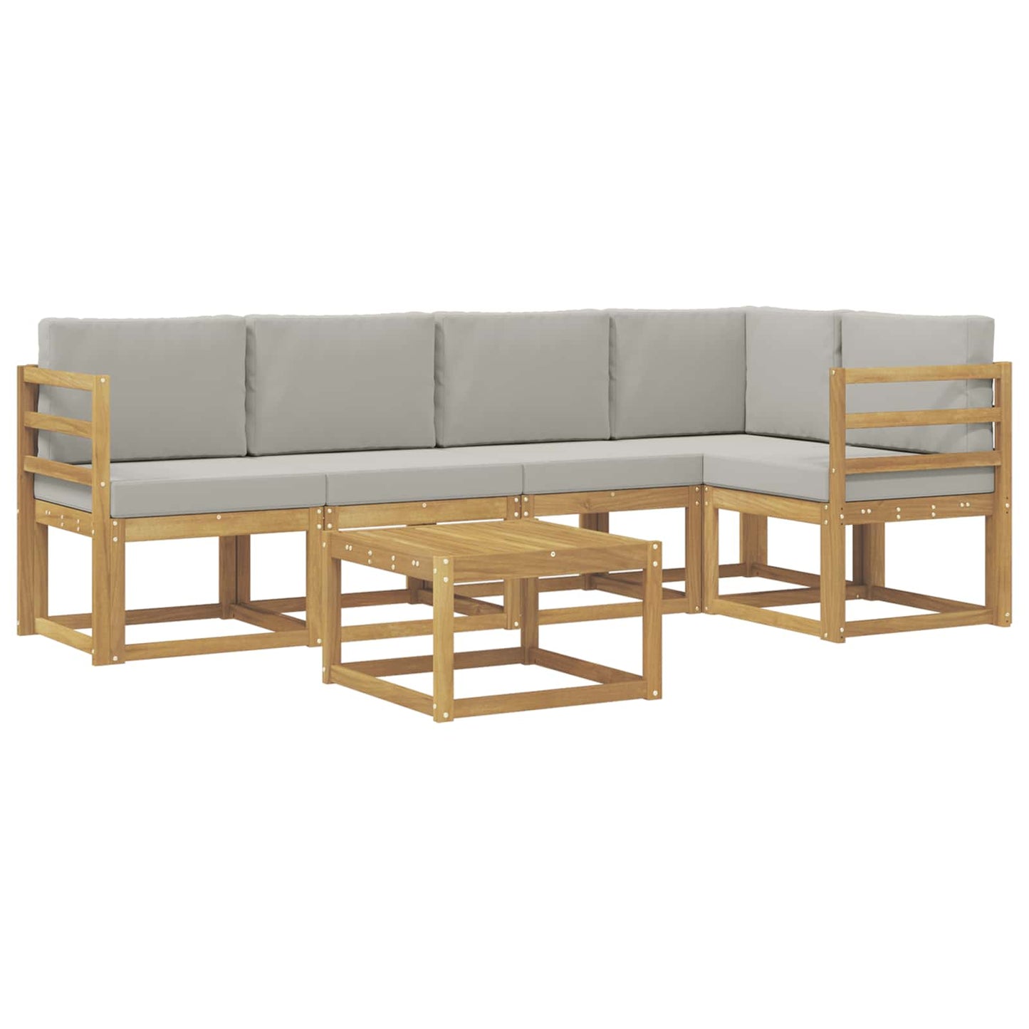 vidaXL Σειρά Καναπέ Εξωτερικού 6 pcs Λευκό και Ανοιχτό Γκρι
