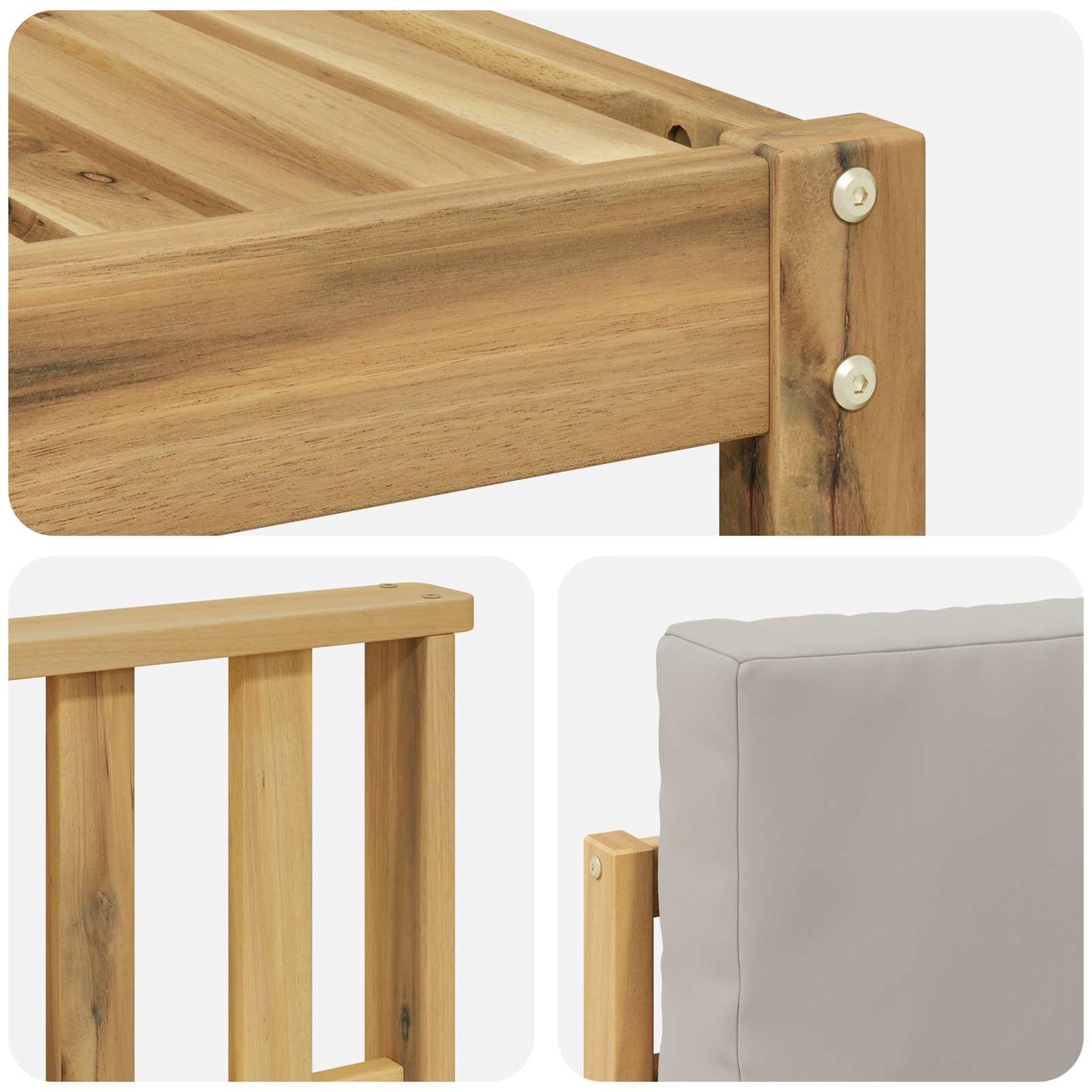 vidaXL Σειρά Καναπέ Εξωτερικού 6 pcs Λευκό και Ανοιχτό Γκρι