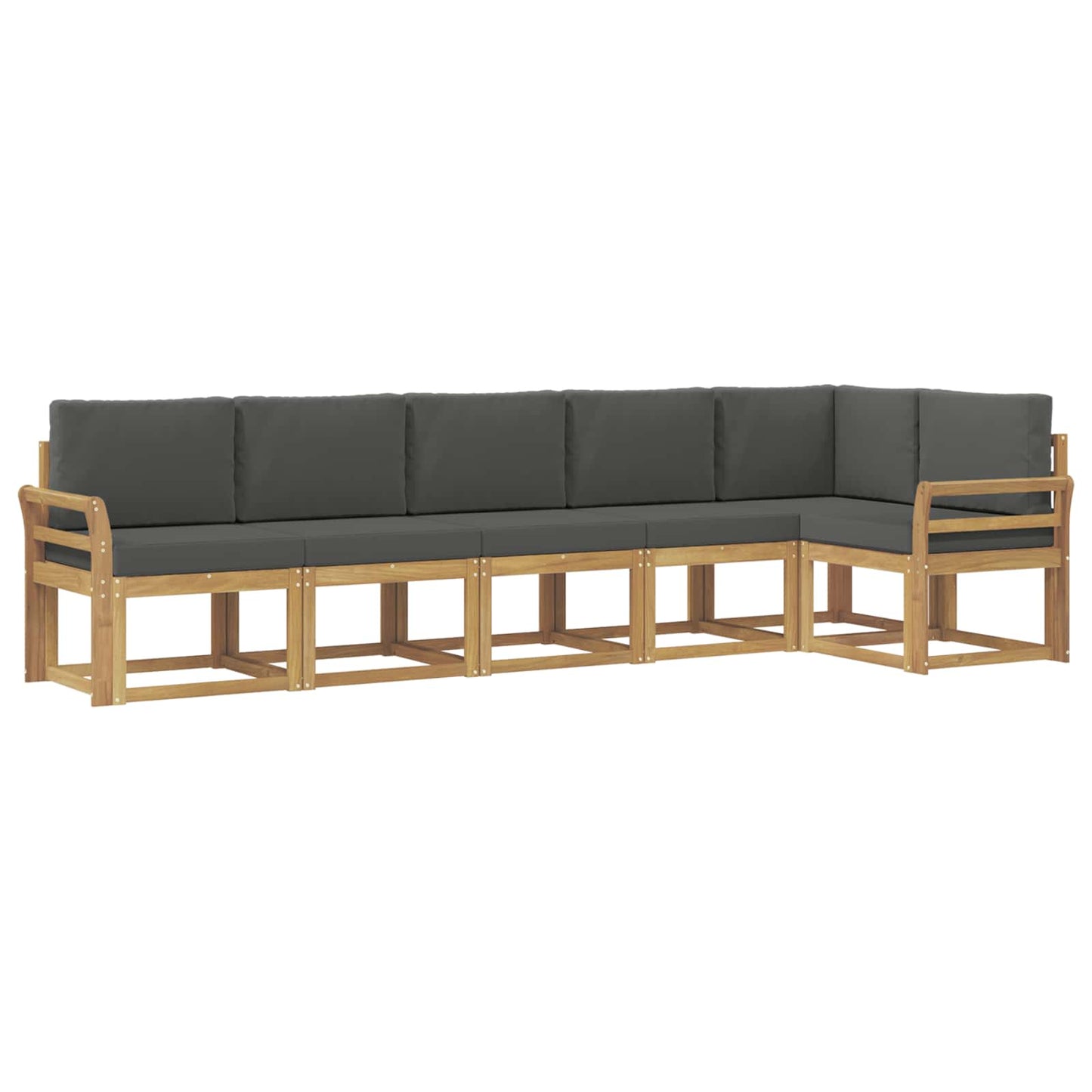 vidaXL Σειρά Καναπέ Εξωτερικού 6 pcs Άσπρο και Ανθρακί Πολυεστέρας