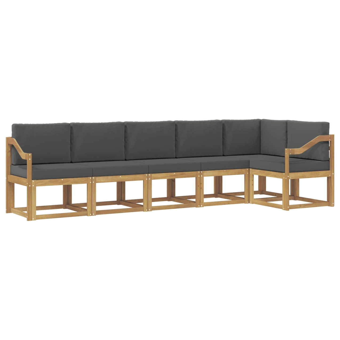 vidaXL Σειρά Καναπέ Εξωτερικού 6 pcs Άσπρο και Ανθρακί Πολυεστέρας