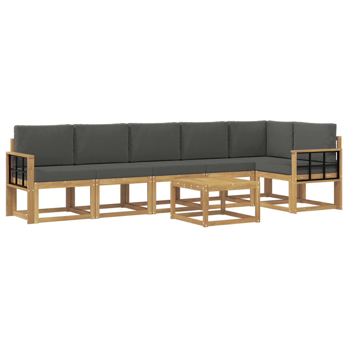 vidaXL Σειρά Καναπέ Εξωτερικού 7 pcs Άσπρο και Ανθρακί Πολυεστέρας