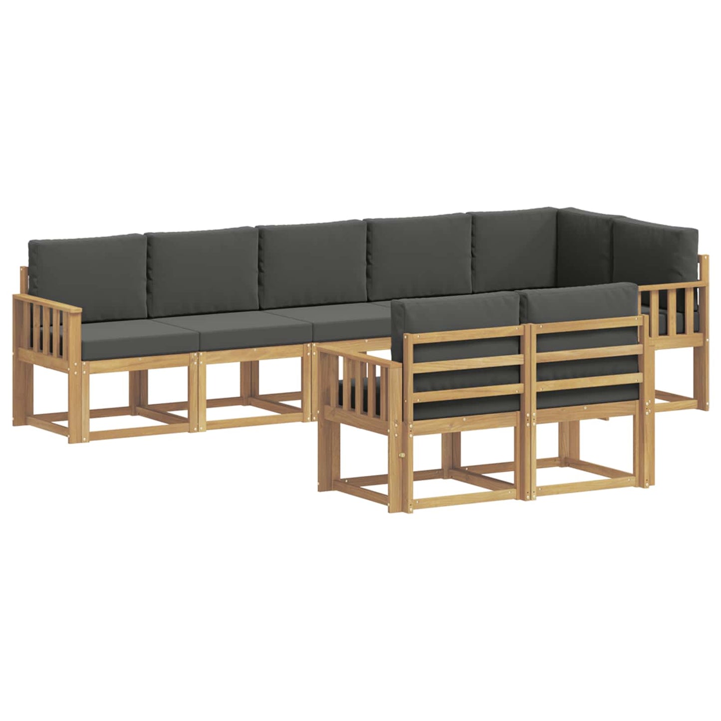 vidaXL Σειρά Καναπέ Εξωτερικού 8 pcs Άσπρο και Ανθρακί Πολυεστέρας
