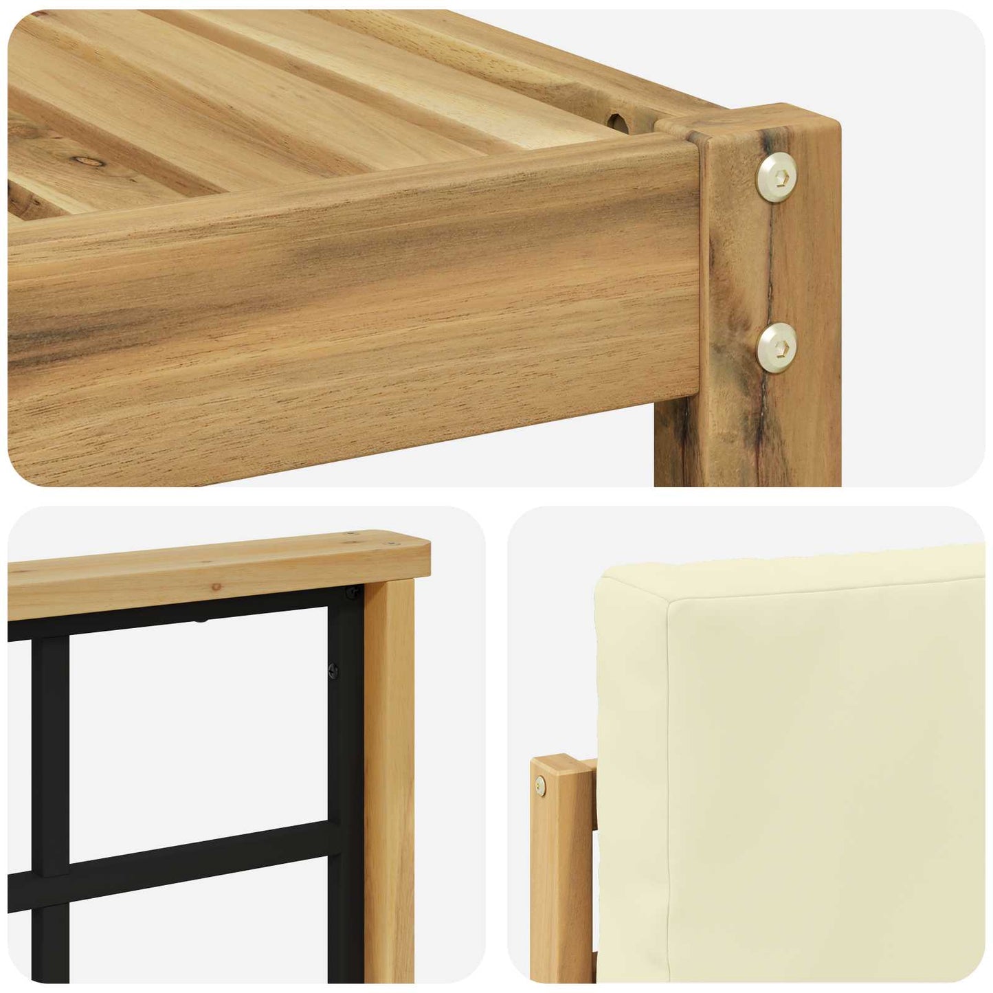 vidaXL Σειρά Καναπέ Εξωτερικού 9 τμχ. Λευκό και Κρεμ Πολυεστέρας