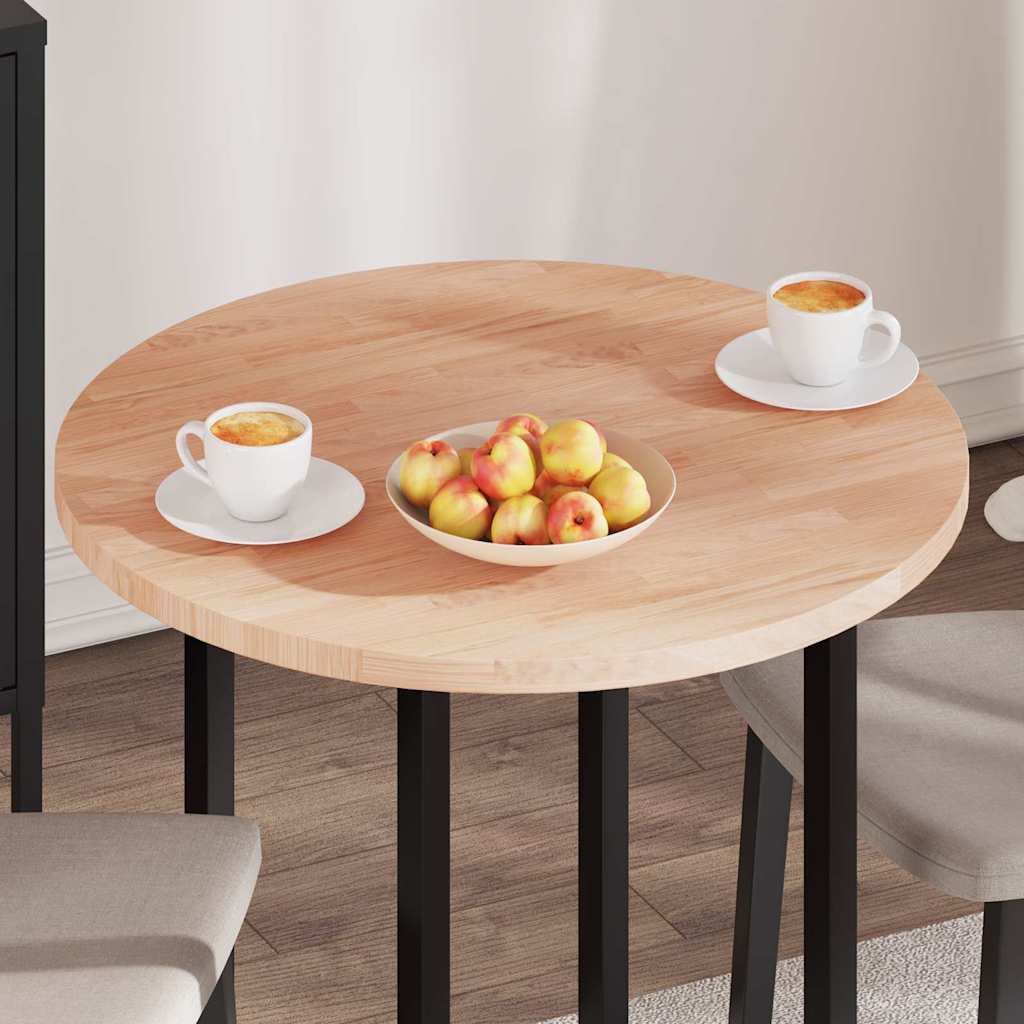 vidaXL Καπάκι τραπεζιού Ανοιχτό καφέ Ø 70 x 2.5 cm Στερεό ξύλο δρυός