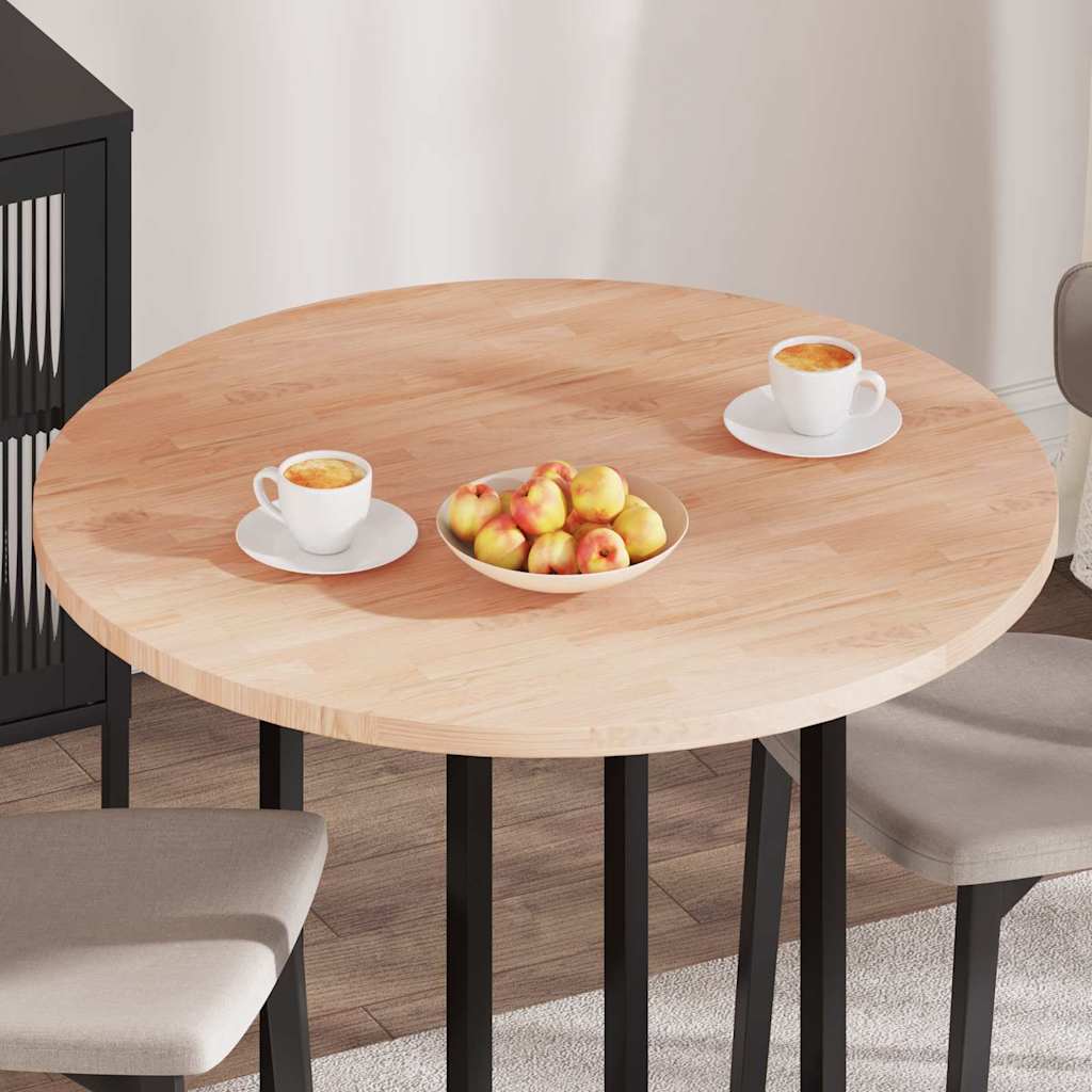 vidaXL Καπάκι τραπεζιού Ανοιχτό καφέ Ø 90 x 2.5 cm Στερεό ξύλο δρυός