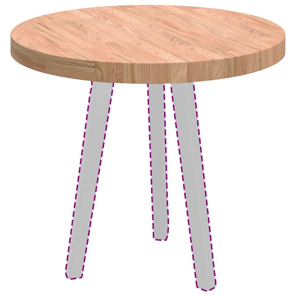 vidaXL Καπάκι τραπεζιού Ανοιχτό καφέ Ø 60 x 4 cm Στερεό ξύλο δρυός