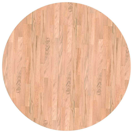 vidaXL Καπάκι τραπεζιού Ανοιχτό καφέ Ø 80 x 4 cm Στερεό ξύλο δρυός