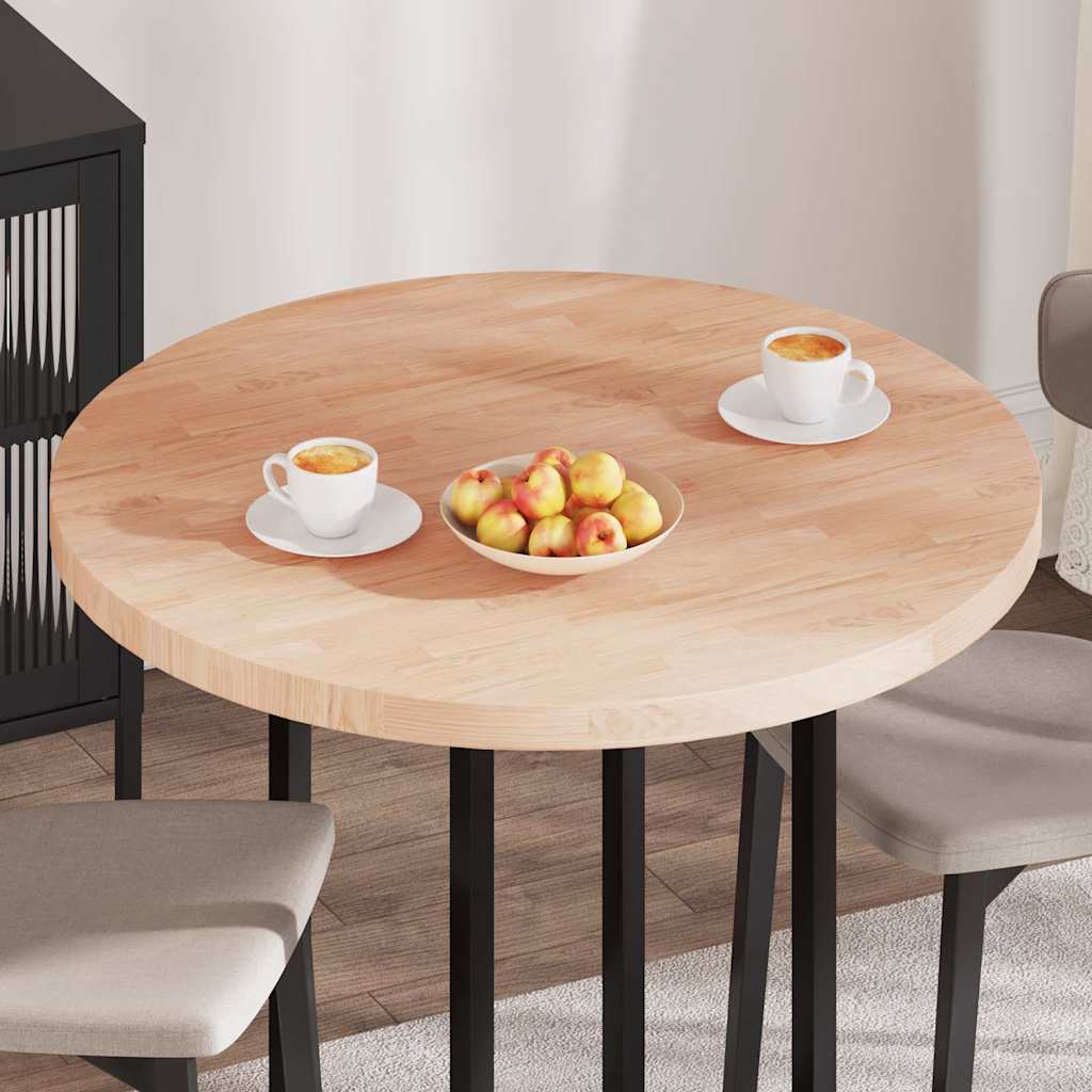 vidaXL Καπάκι τραπεζιού Ανοιχτό καφέ Ø 90 x 4 cm Στερεό ξύλο δρυός