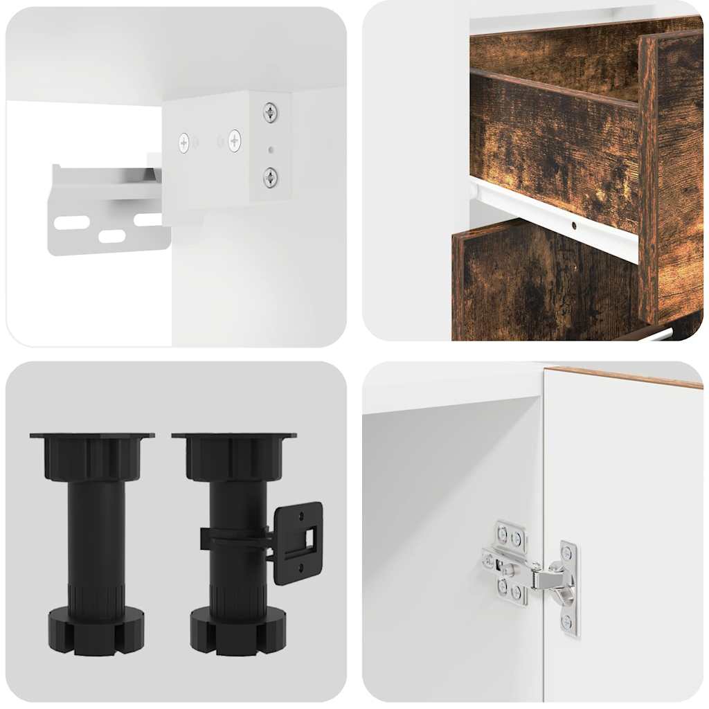 vidaXL Σετ 4 Τεμαχίων Ντουλαπιών Κουζίνας Καπνιστής Βελανιδιάς Επεξεργασμένου Ξύλου