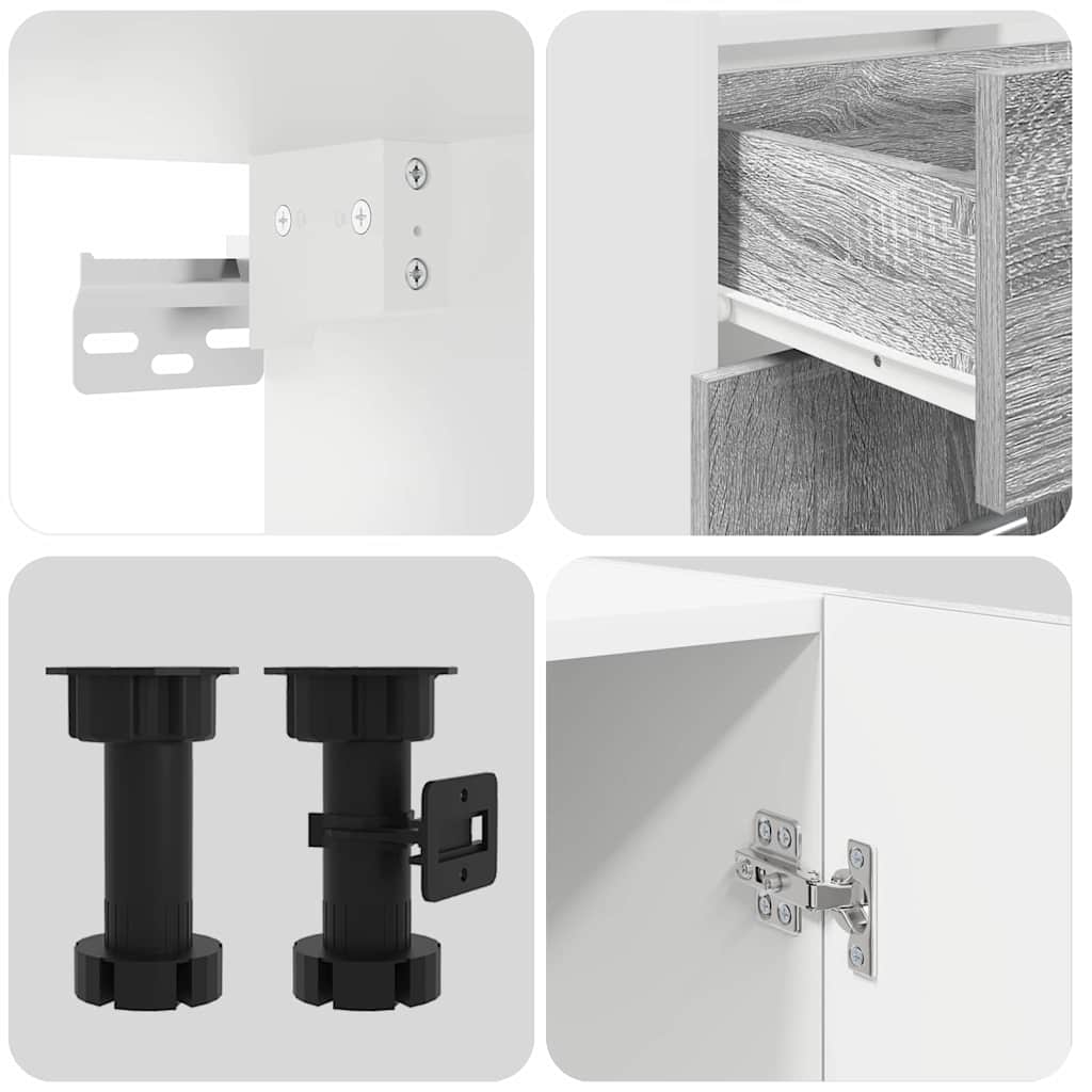 vidaXL Σετ ντουλαπιών κουζίνας με συρτάρι Lyon 4 pcs Γκρι sonoma