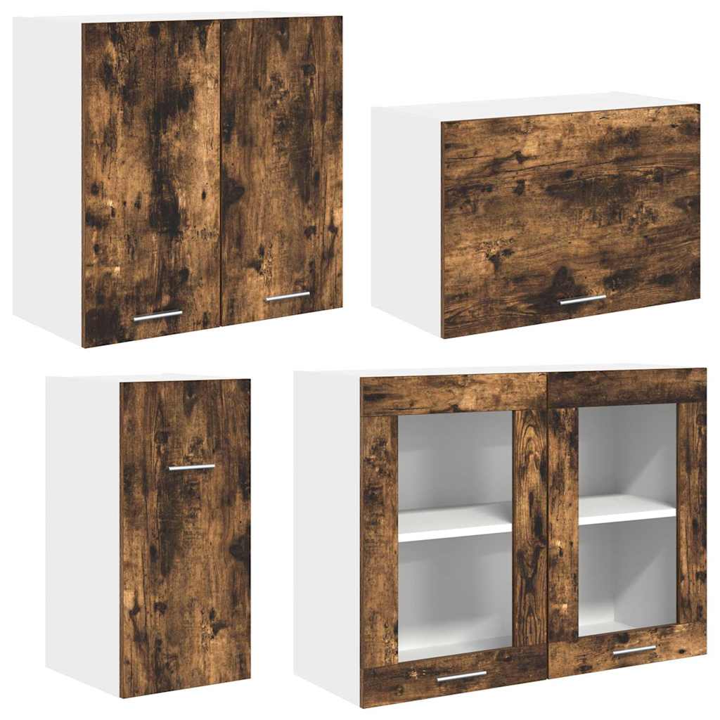 vidaXL Σετ Ντουλάπια Κουζίνας με συρτάρι Lyon 8 pcs Καπνιστή δρυς