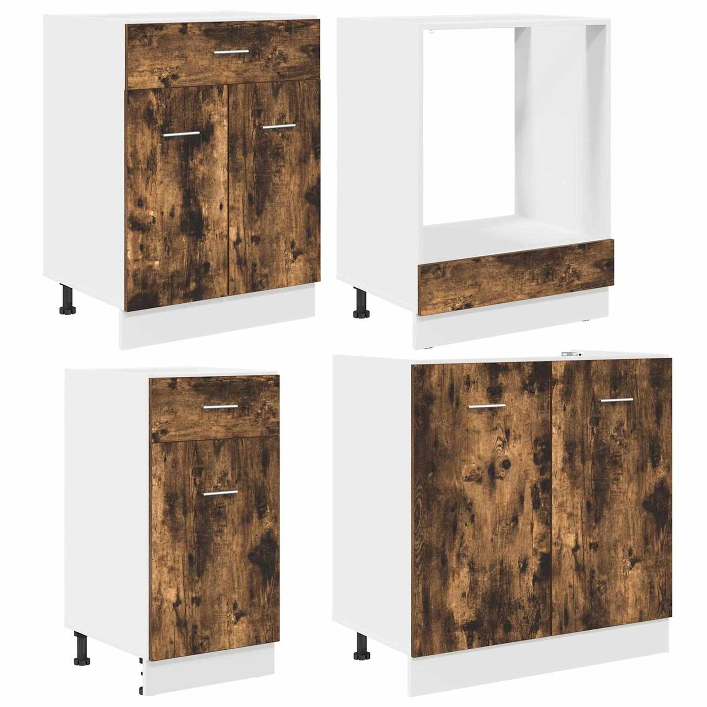 vidaXL Σετ Ντουλάπια Κουζίνας με συρτάρι Lyon 8 pcs Καπνιστή δρυς