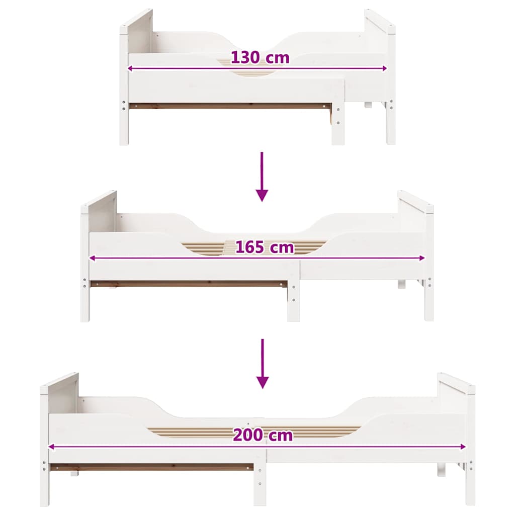vidaXL Σκελετός Κρεβατιού Λευκό 80 x 200 cm Επεξεργασμένο ξύλο