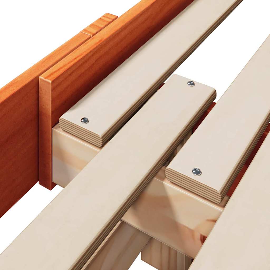 vidaXL Σκελετός Κρεβατιού Κερωτό καφέ 80 x 200 cm Επεξεργασμένο ξύλο