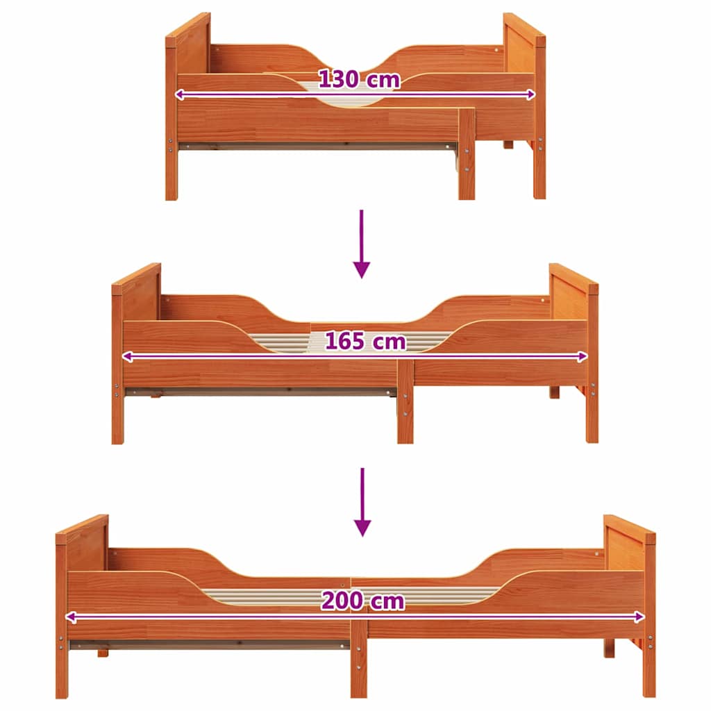 vidaXL Σκελετός Κρεβατιού Κερωτό καφέ 80 x 200 cm Επεξεργασμένο ξύλο