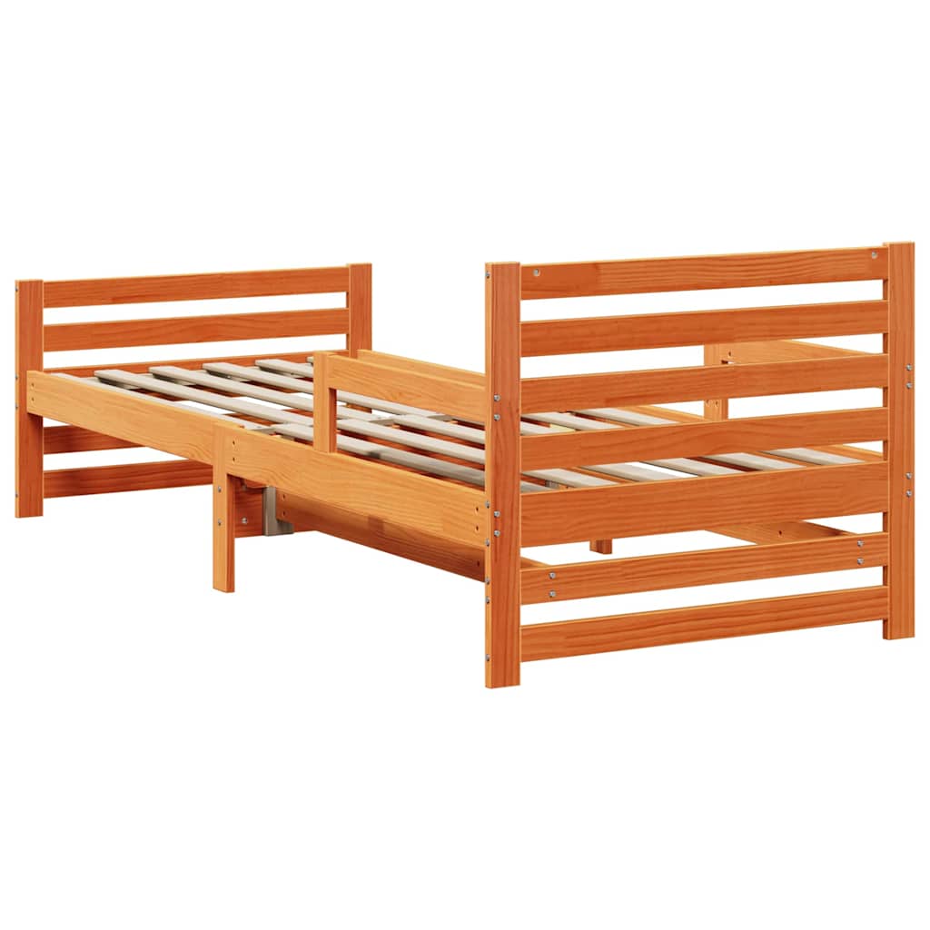 vidaXL Σκελετός Κρεβατιού Κερωτό καφέ 80 x 200 cm Επεξεργασμένο ξύλο