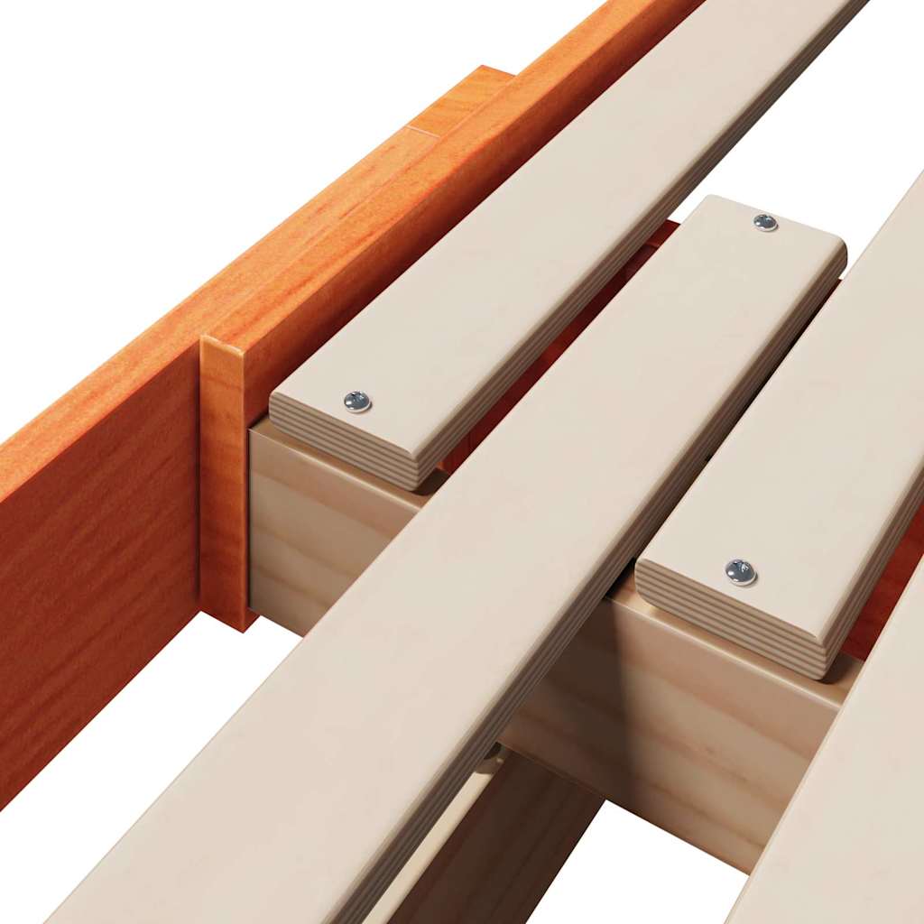 vidaXL Σκελετός Κρεβατιού Κερωτό καφέ 80 x 200 cm Επεξεργασμένο ξύλο