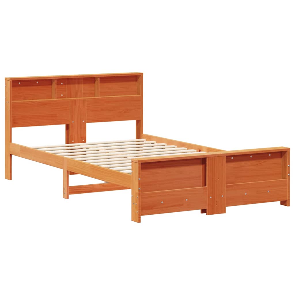 vidaXL Σκελετός Κρεβατιού Κερωτό καφέ 140 x 190 cm Επεξεργασμένο ξύλο
