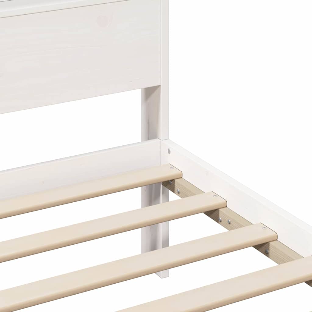 vidaXL Σκελετός Κρεβατιού Λευκό 135 x 190 cm Επεξεργασμένο ξύλο