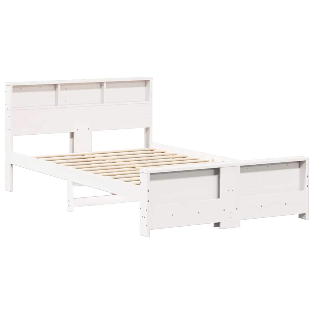 vidaXL Σκελετός Κρεβατιού Λευκό 135 x 190 cm Επεξεργασμένο ξύλο