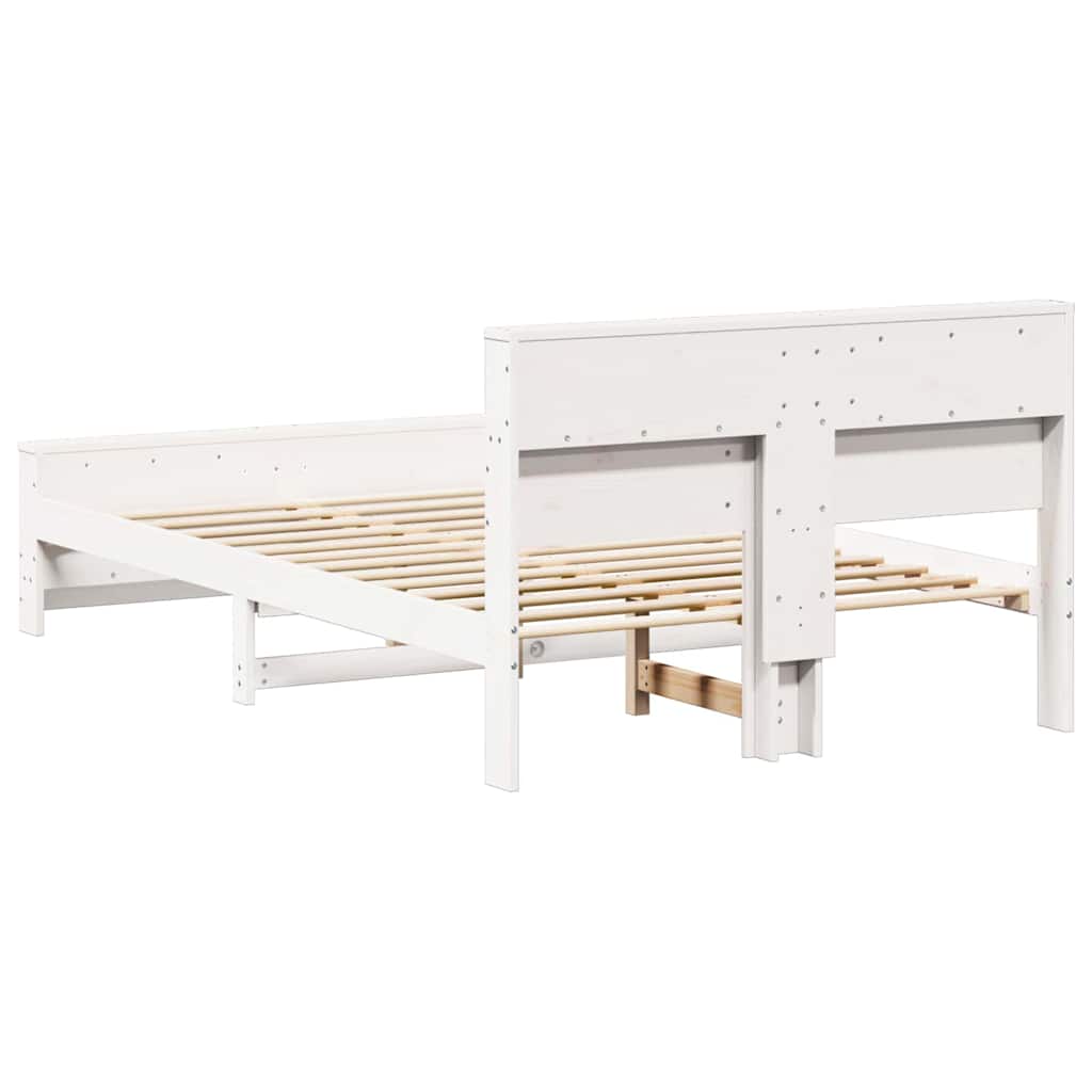 vidaXL Σκελετός Κρεβατιού Λευκό 135 x 190 cm Επεξεργασμένο ξύλο