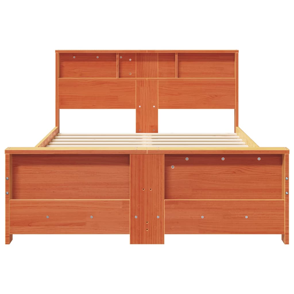 vidaXL Σκελετός Κρεβατιού Κερωτό καφέ 135 x 190 cm Επεξεργασμένο ξύλο