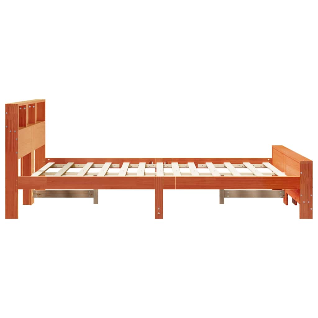 vidaXL Σκελετός Κρεβατιού Κερωτό καφέ 135 x 190 cm Επεξεργασμένο ξύλο