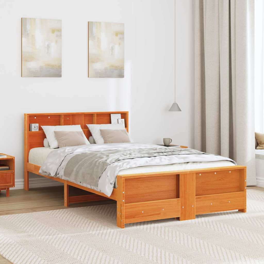 vidaXL Σκελετός Κρεβατιού Κερωτό καφέ 120 x 190 cm Επεξεργασμένο ξύλο