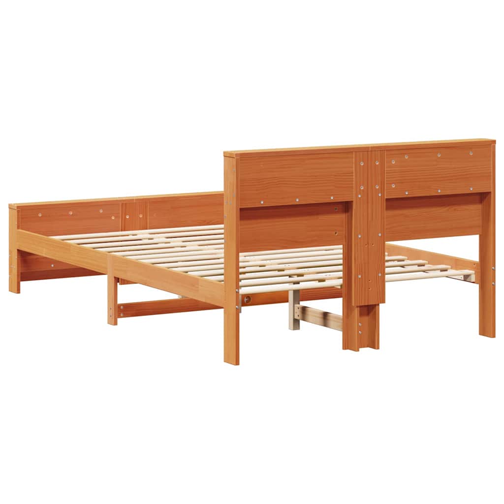 vidaXL Σκελετός Κρεβατιού Κερωτό καφέ 120 x 190 cm Επεξεργασμένο ξύλο
