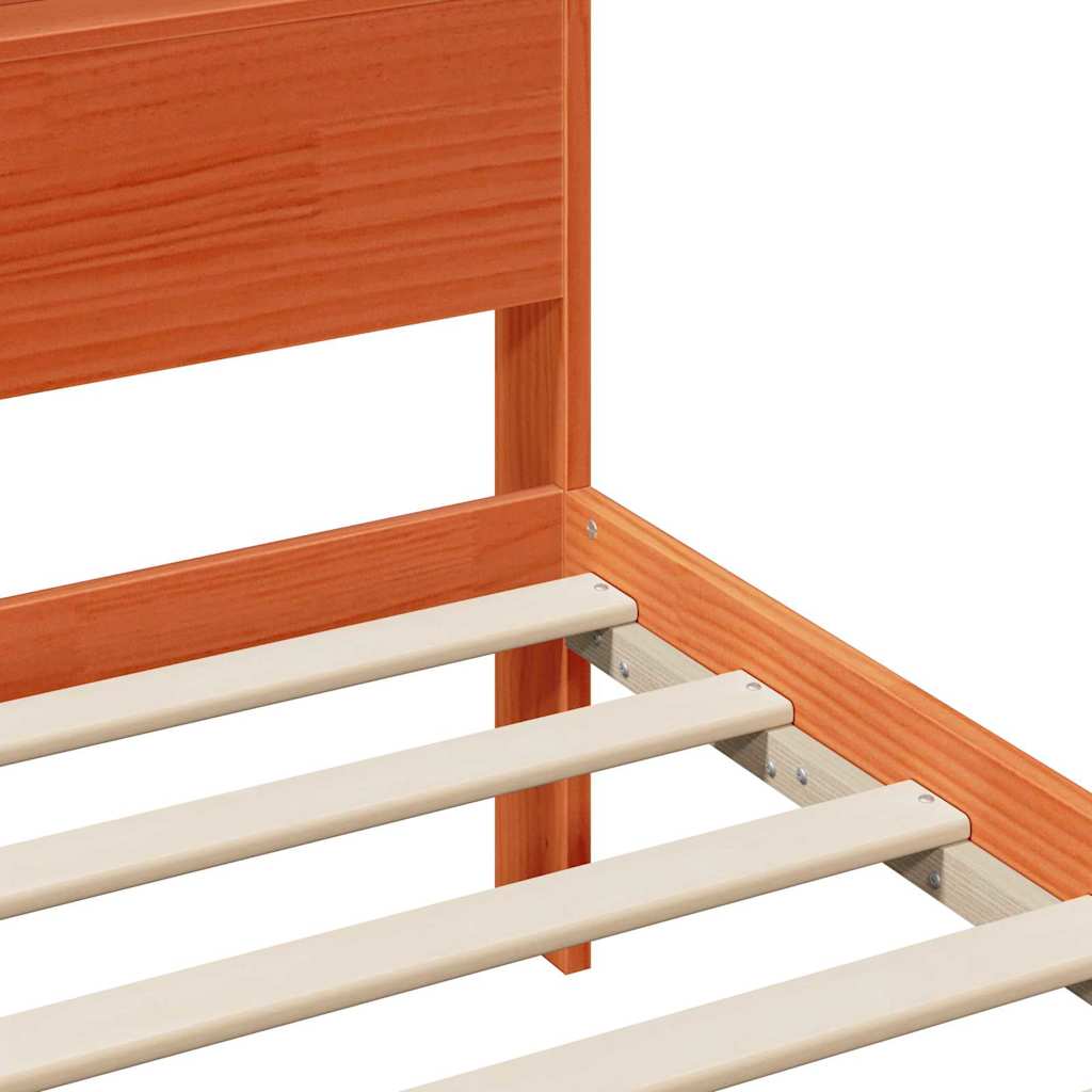 vidaXL Σκελετός Κρεβατιού Κερωτό καφέ 75 x 190 cm Επεξεργασμένο ξύλο
