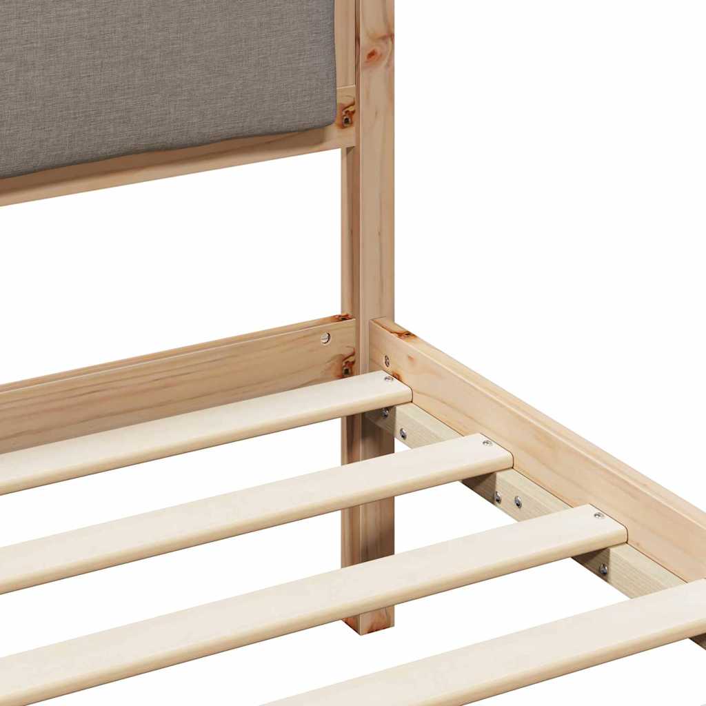vidaXL Σκελετός Κρεβατιού Taupe 140 x 190 cm Στερεά ξυλεία πεύκου