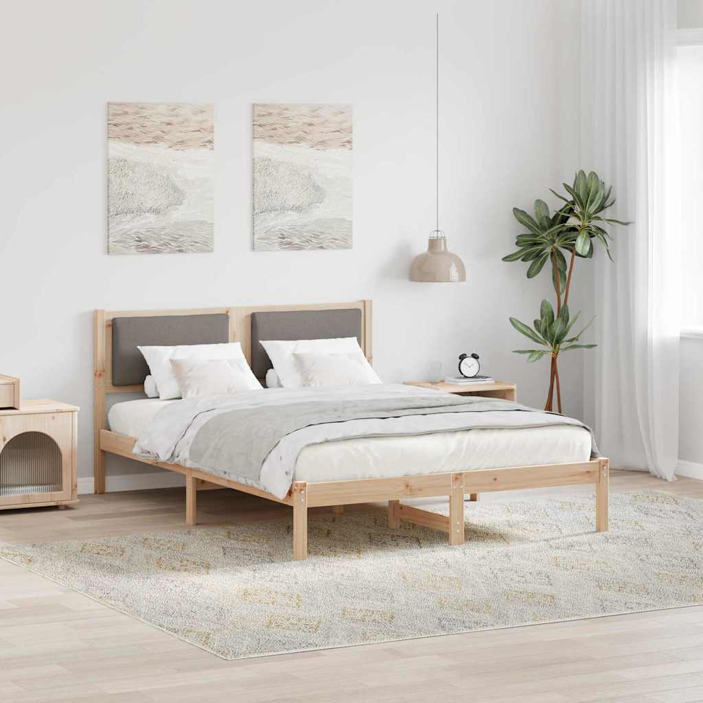 vidaXL Σκελετός Κρεβατιού Taupe 140 x 190 cm Στερεά ξυλεία πεύκου