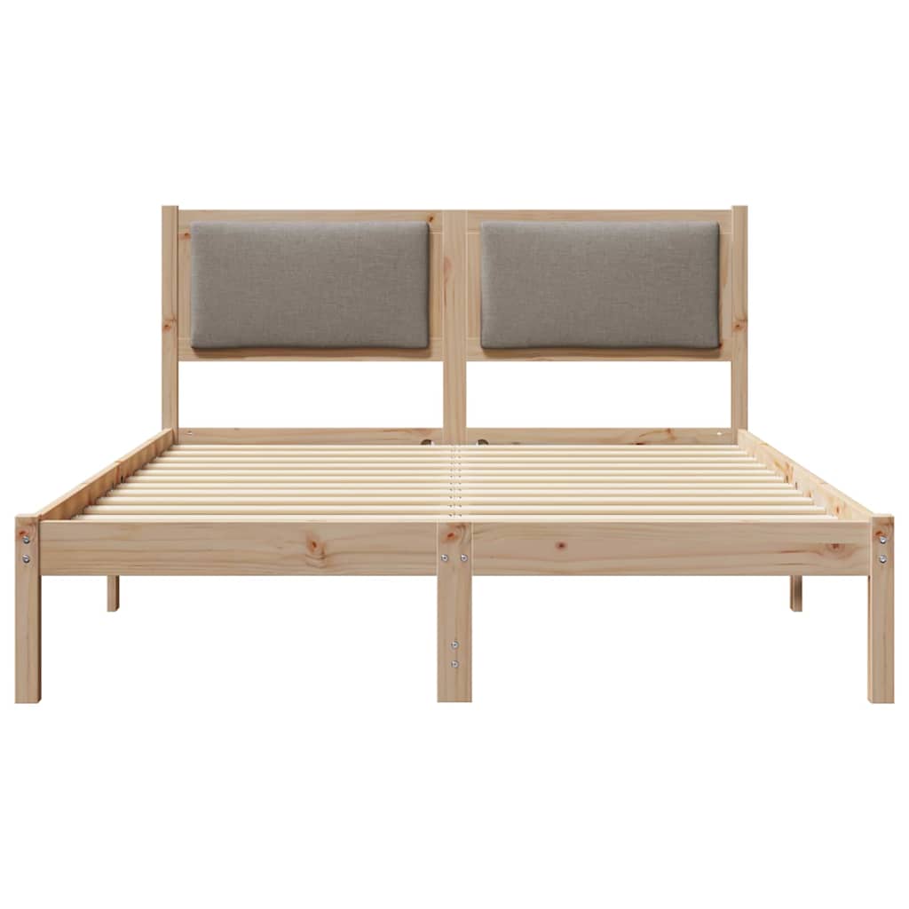 vidaXL Σκελετός Κρεβατιού Taupe 140 x 190 cm Στερεά ξυλεία πεύκου