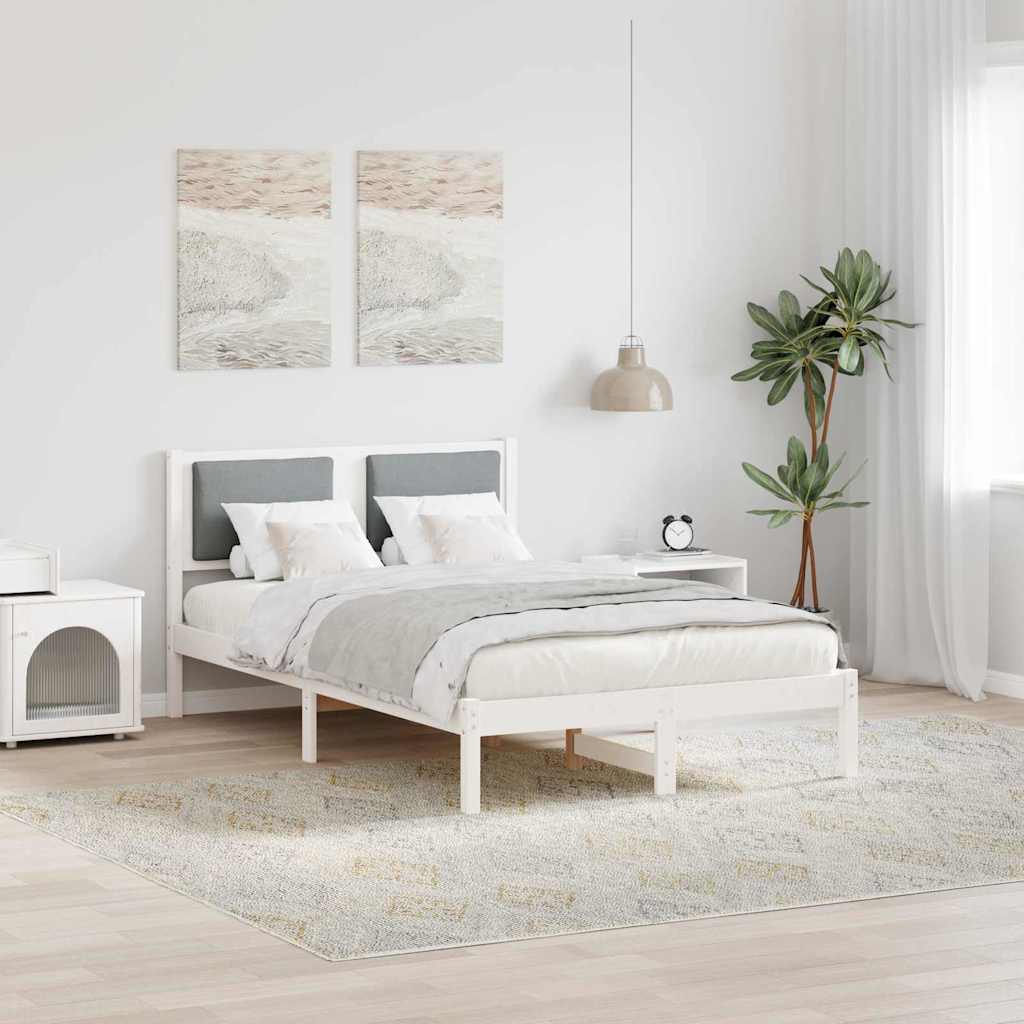 vidaXL Σκελετός Κρεβατιού με κεφαλάρι Ανοιχτό γκρι 120 x 190 cm