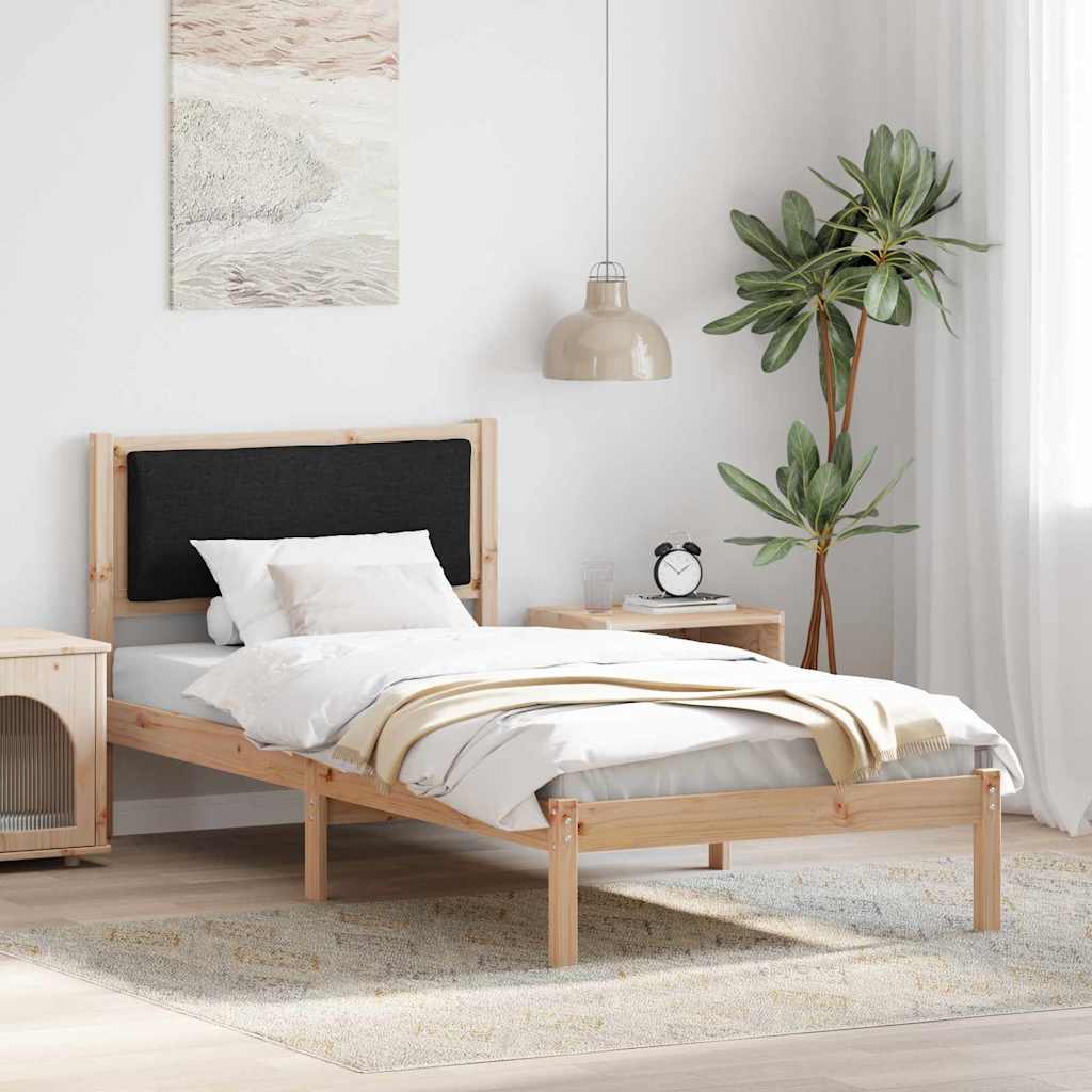 vidaXL Σκελετός Κρεβατιού Μαύρο 90 x 190 cm Στερεά ξυλεία πεύκου