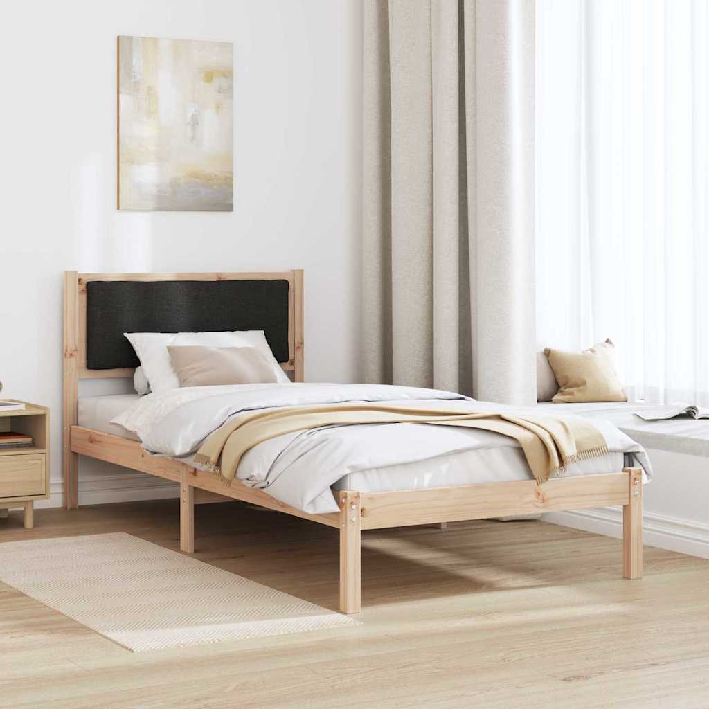 vidaXL Σκελετός Κρεβατιού Μαύρο 90 x 190 cm Στερεά ξυλεία πεύκου