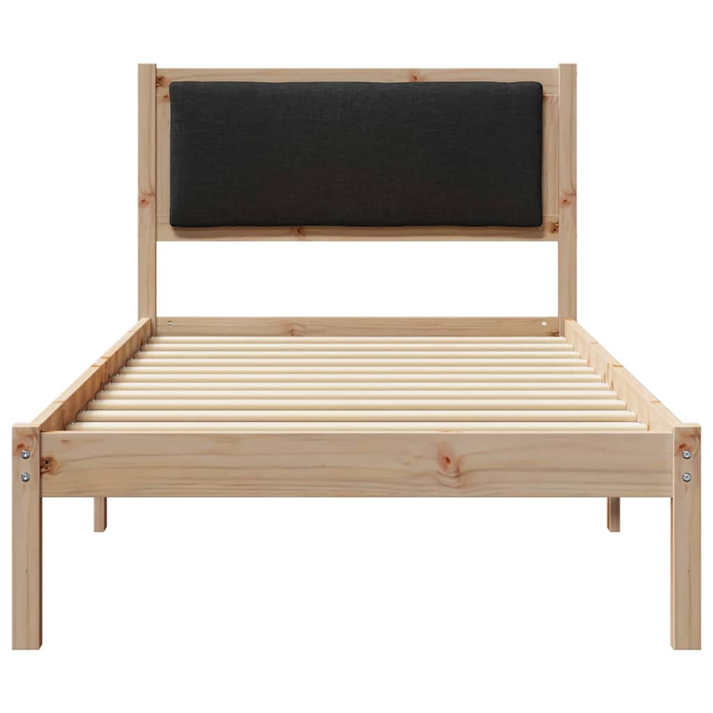 vidaXL Σκελετός Κρεβατιού Μαύρο 90 x 190 cm Στερεά ξυλεία πεύκου